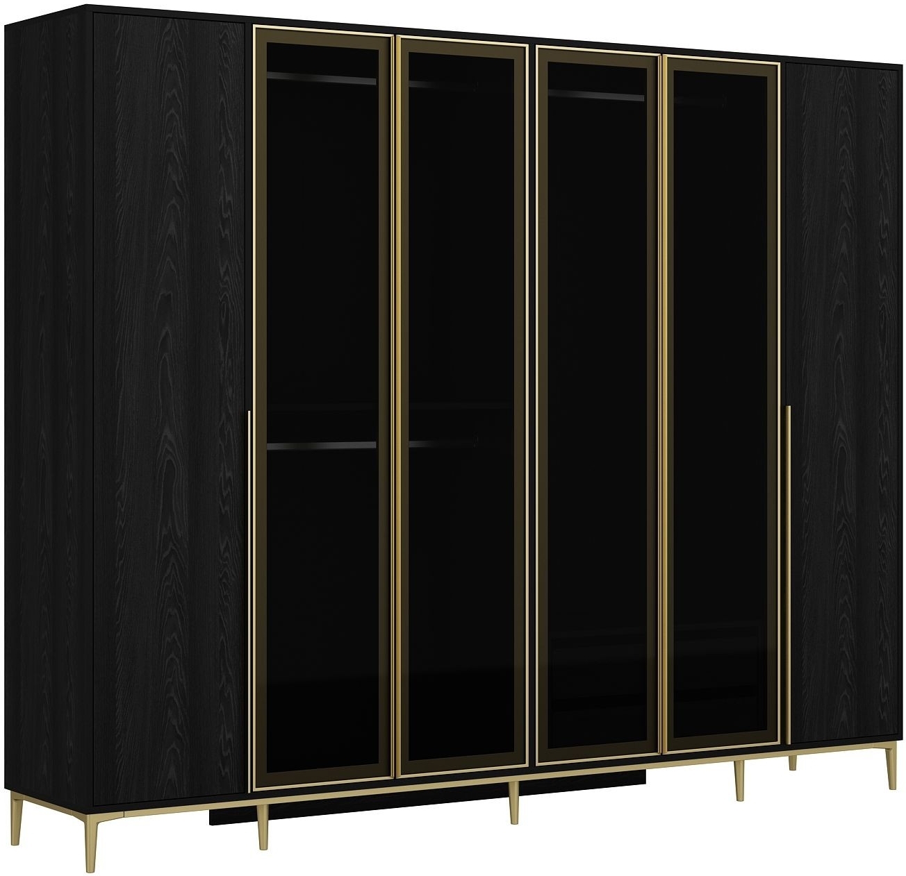 Elevate-Kleiderschrank 268 x 52 x 218 cm - Schwarz