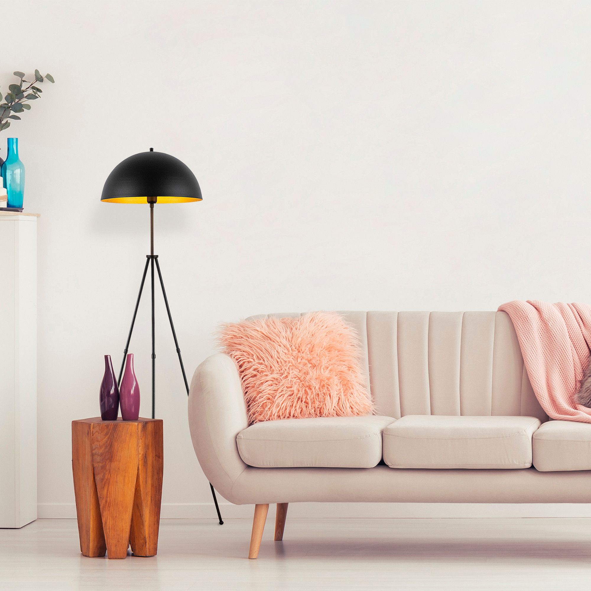 Kann Stehlampe - Schwarz