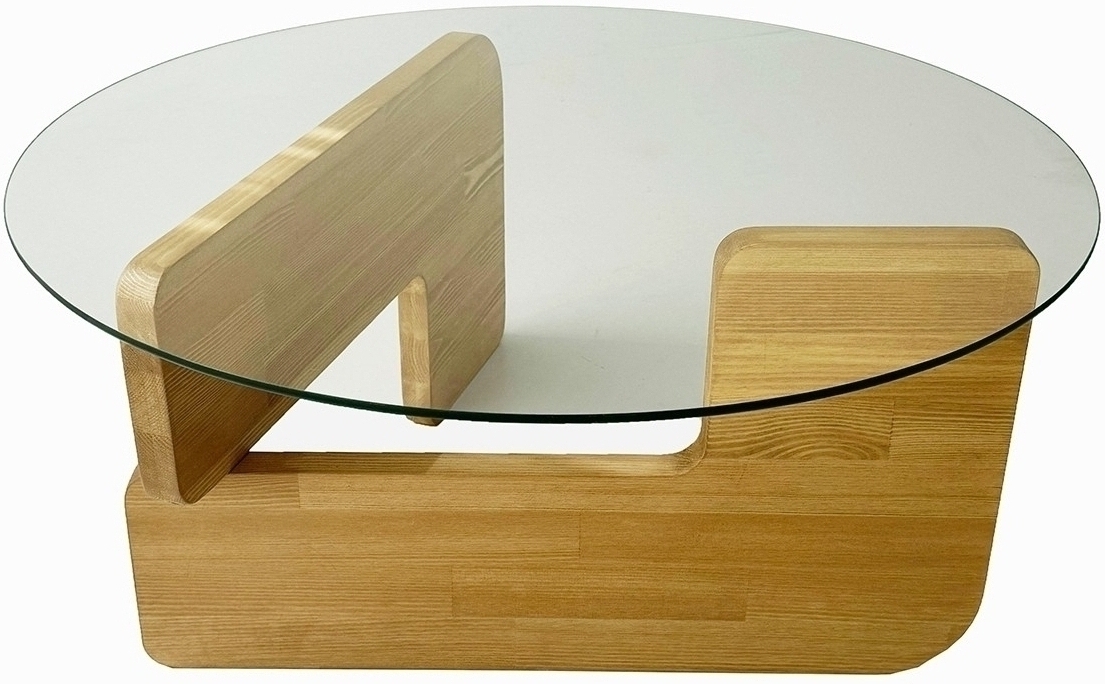 Mia Couchtisch �75 cm - Eiche/Klarglas