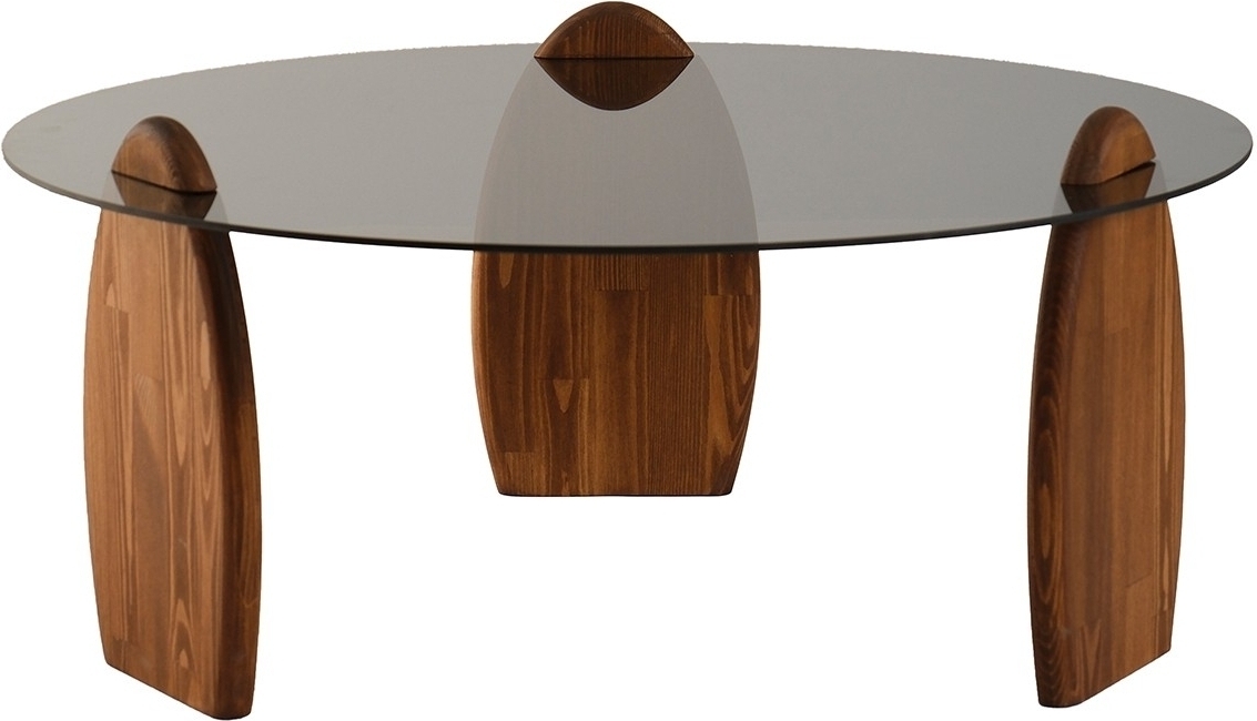 Surf Couchtisch �90 cm - Kastanie/rauchfarbenes Glas