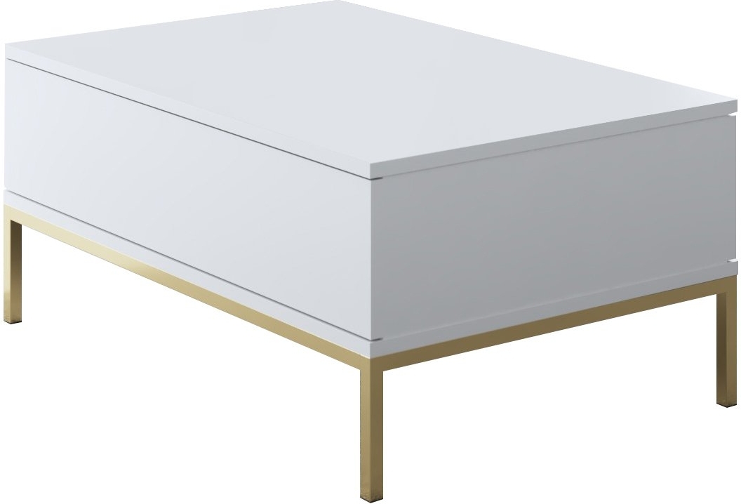 Lord Couchtisch 90 x 60 cm - Wei�/Gold