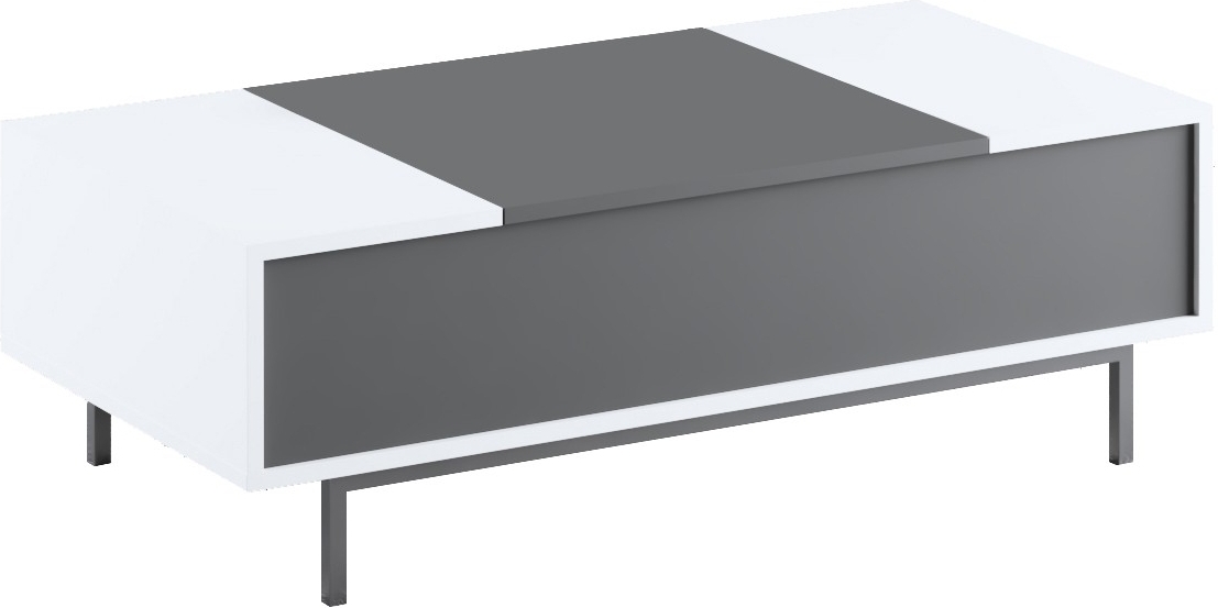 Force Couchtisch - Anthrazit/Wei�/Silber