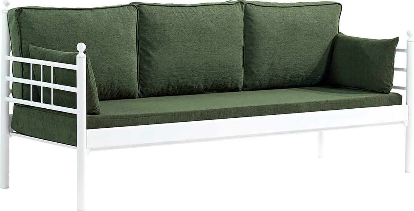 Manyas 3-Sitzer Outdoor-Sofa - Wei�/Gr�n + M�belreinigung