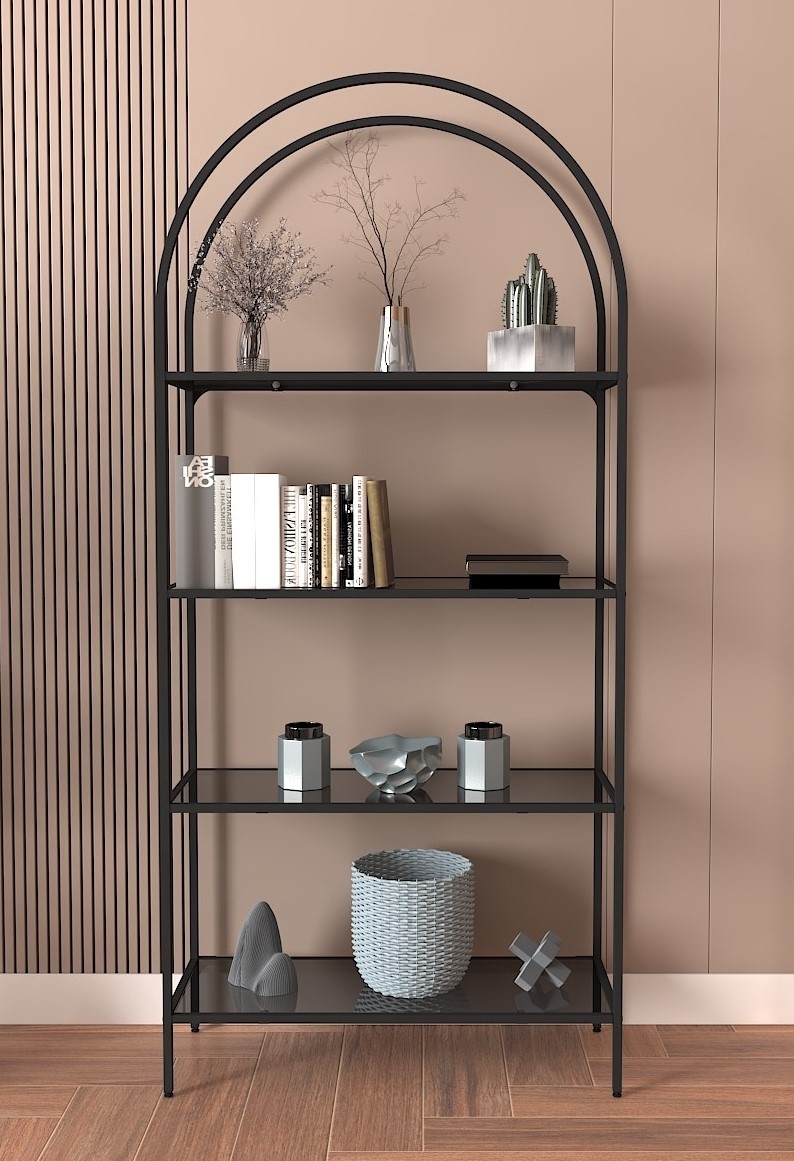 Mona B�cherregal 80 x 30 x 175 cm - Schwarz