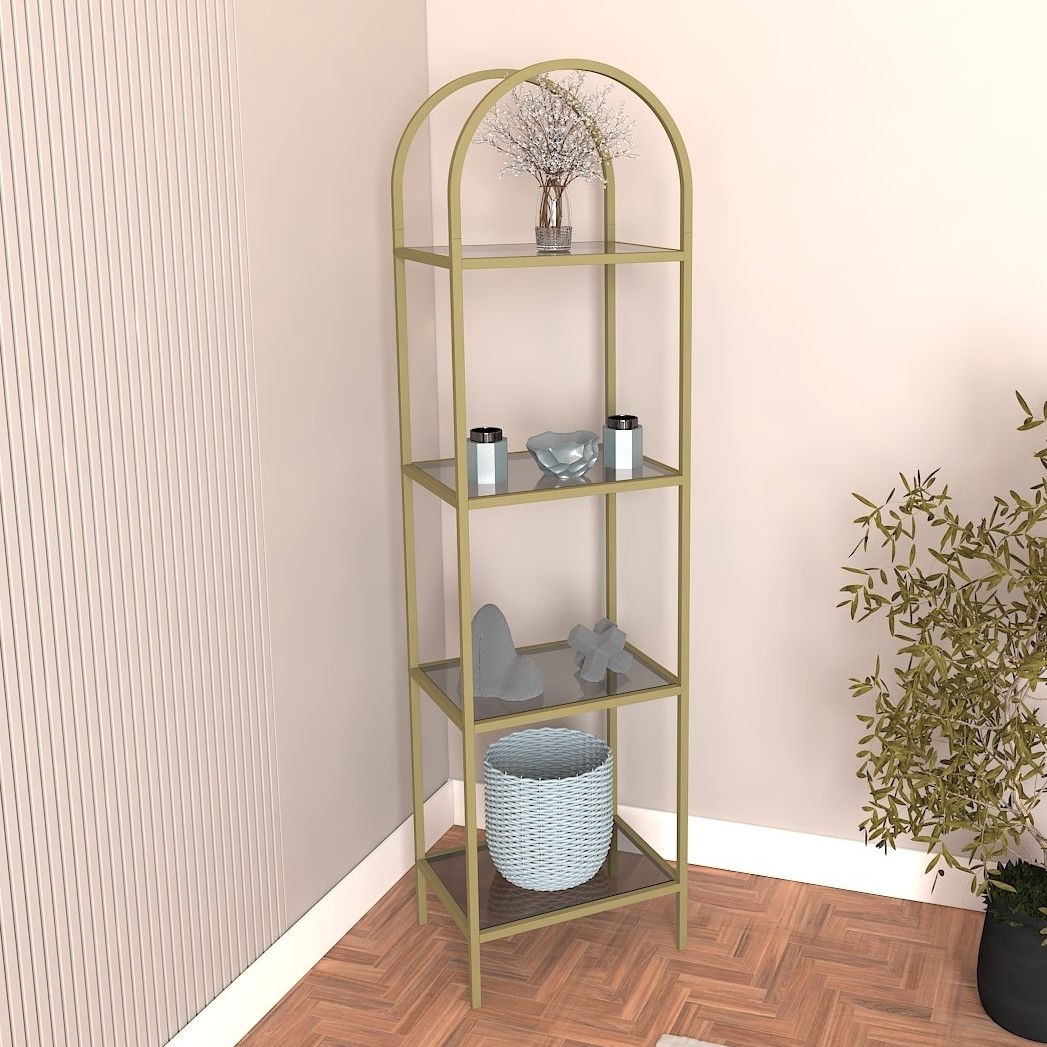 Mona Bücherregal 40 x 30 x 152 cm - Gold Mona Bücherregal 40 x 30 x 152 cm - Gold