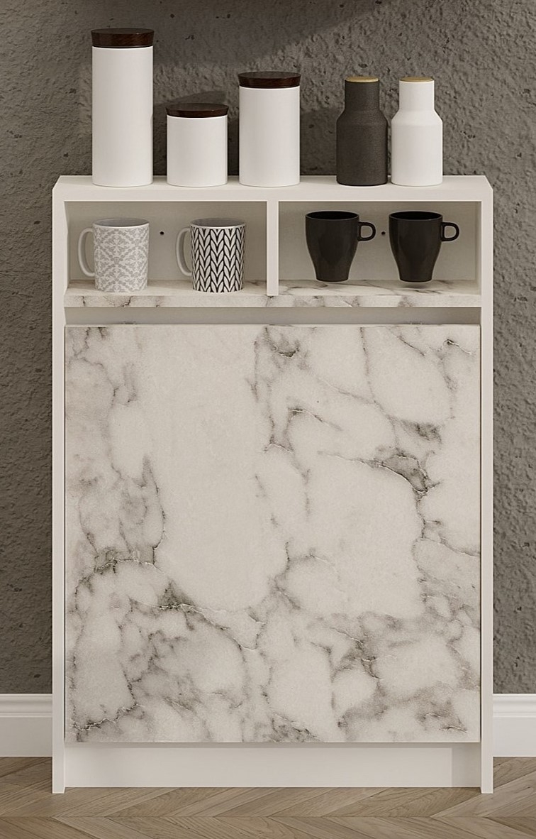 Klapptisch mit Klammern - Carrara-Marmor