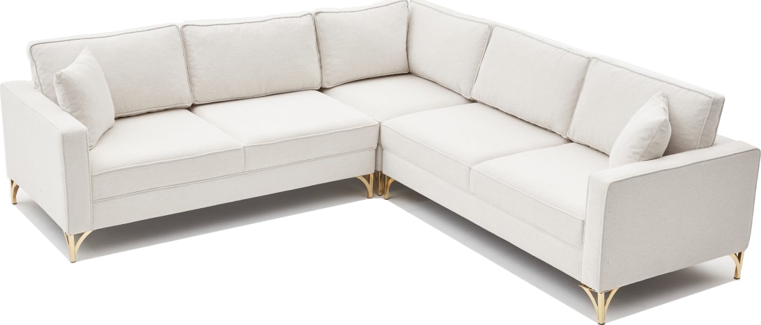 Berlin Ecksofa - Cremeweiß/Gold Berlin Ecksofa - Cremeweiß/Gold