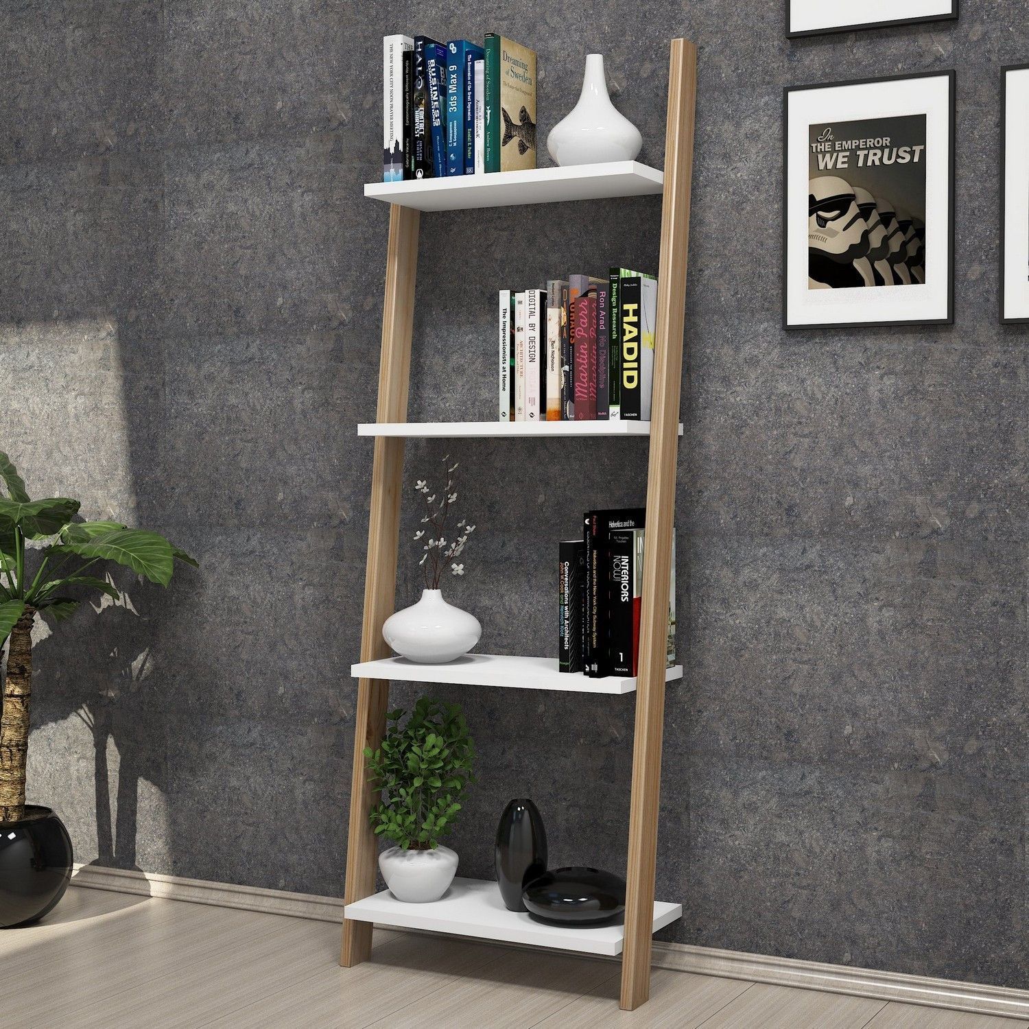 Fayko B�cherregal - Wei�/Saphir