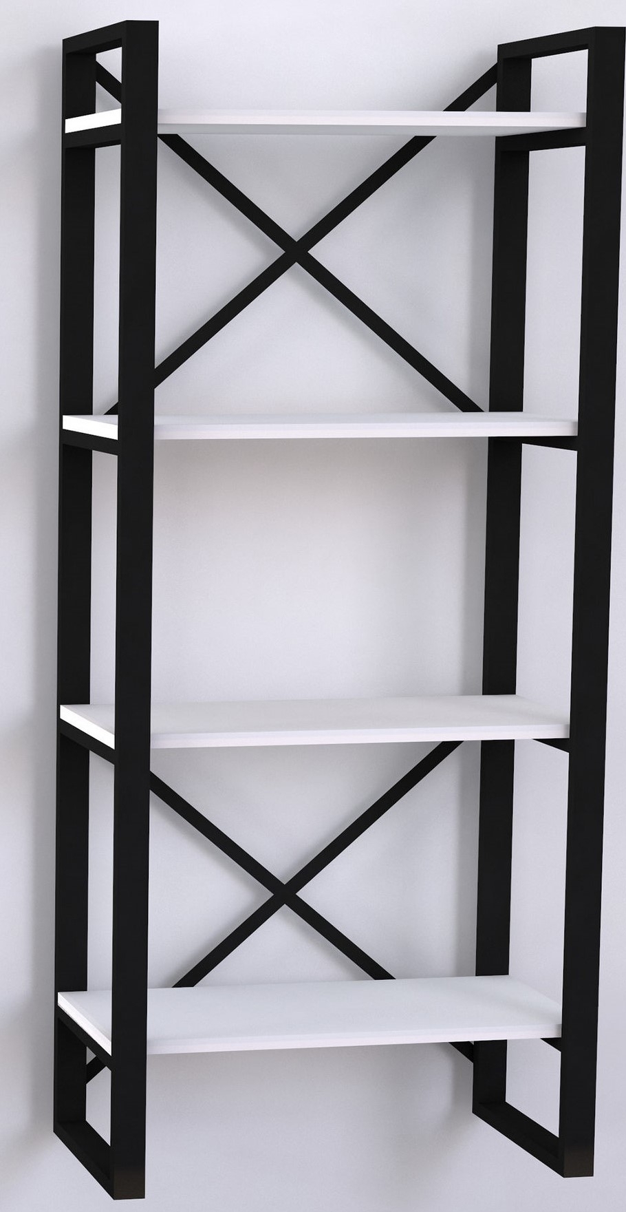 Alaro modernes B�cherregal - Wei�/Schwarz