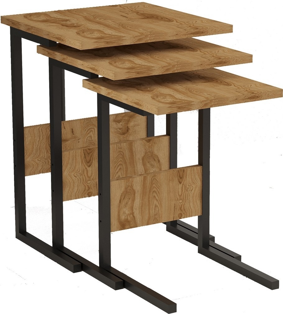 Sali Tisch 32/36/40 x 32/36/40 cm - Schwarz/Dunkelbraun Sali Tisch 32/36/40 x 32/36/40 cm - Schwarz/Dunkelbraun