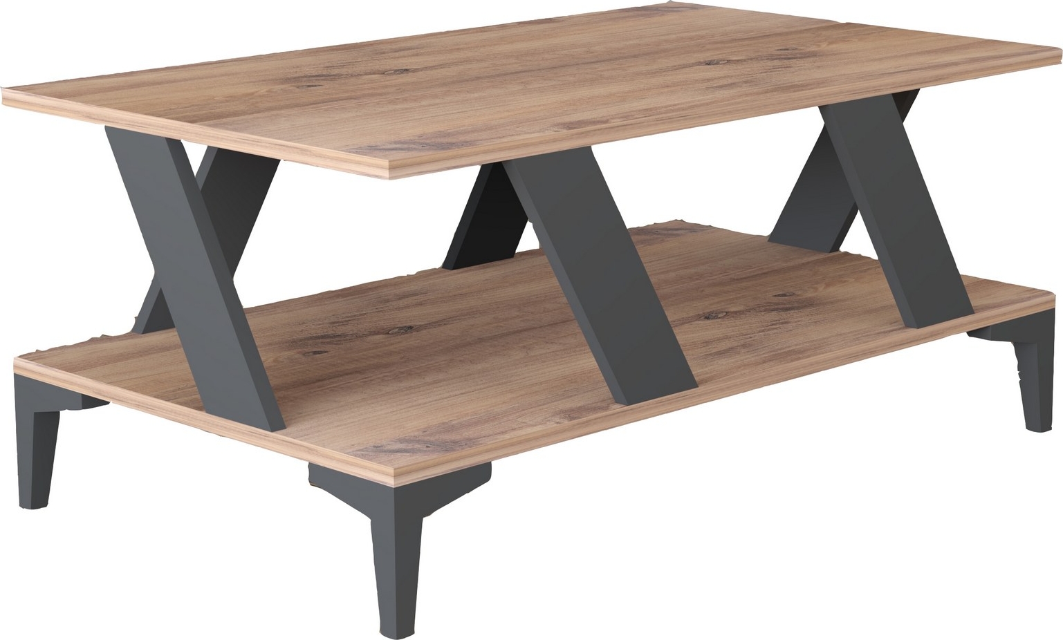 Tabla Couchtisch 100 x 40 cm - Anthrazit/Kiefer