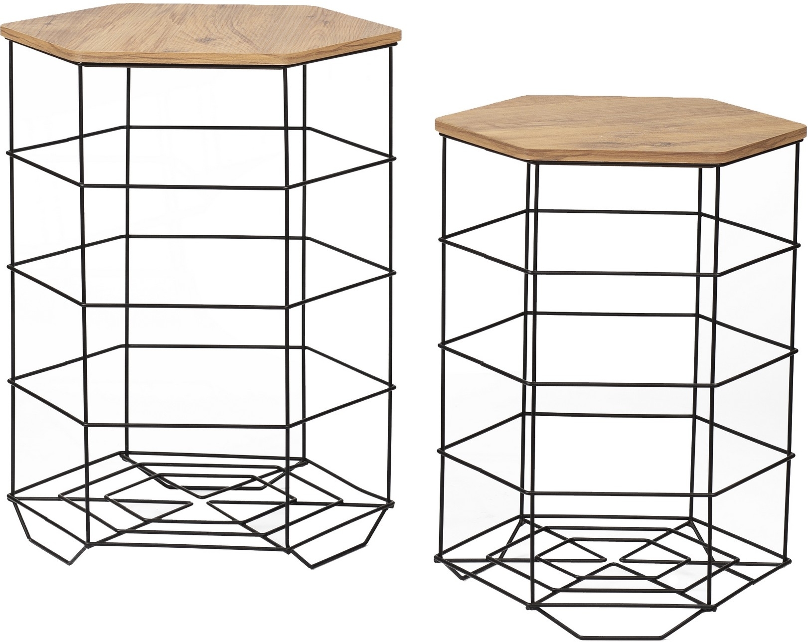 Cedric Couchtisch-Set - Eiche/Schwarz Cedric Couchtisch-Set - Eiche/Schwarz