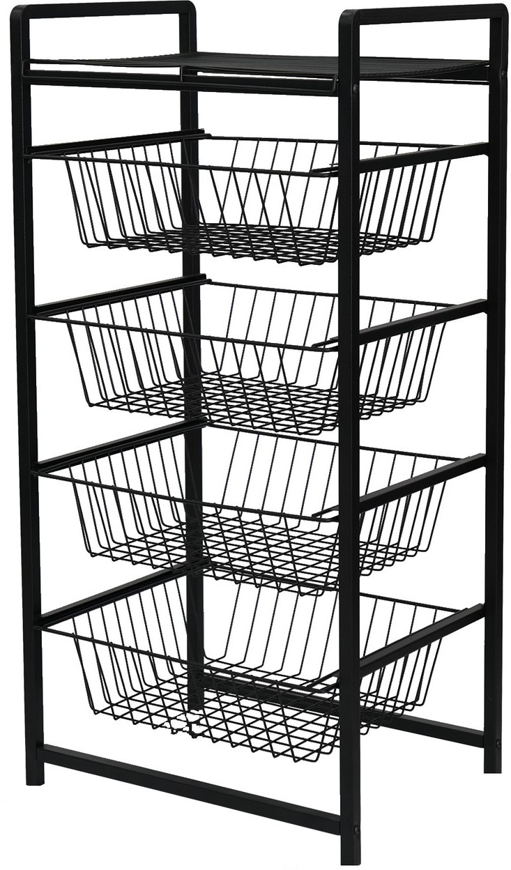 Merlin Drahtkorbregal - Schwarz Merlin Drahtkorbregal - Schwarz