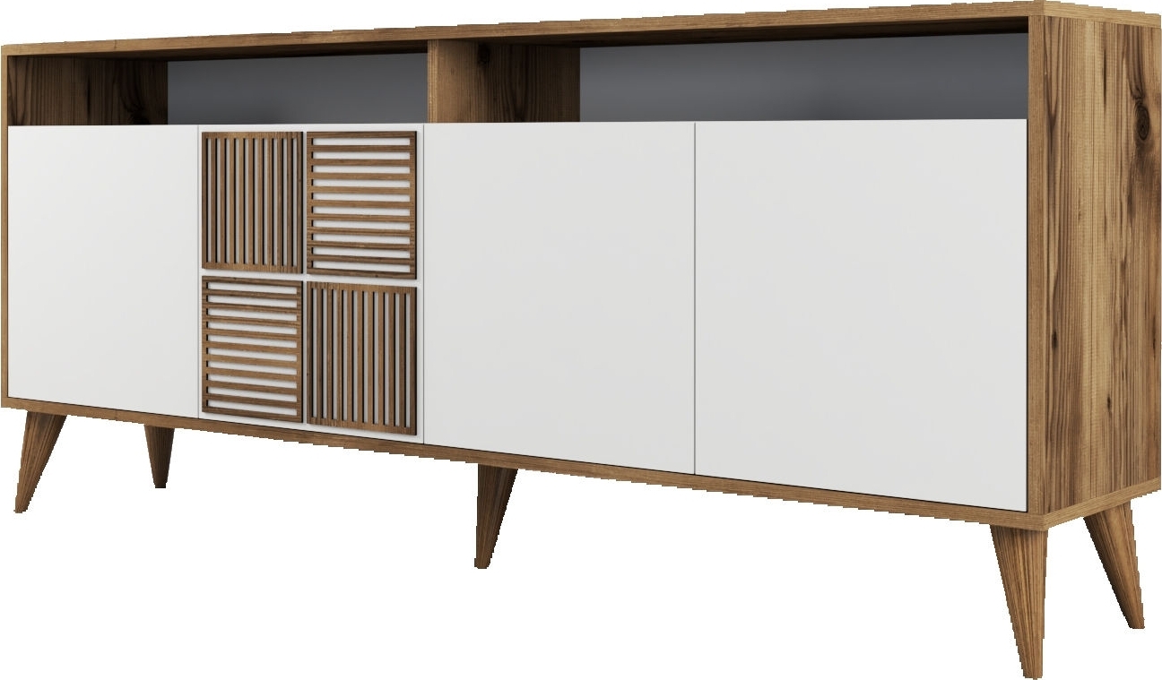 Milan Sideboard 180 cm - Nussbaum/wei�