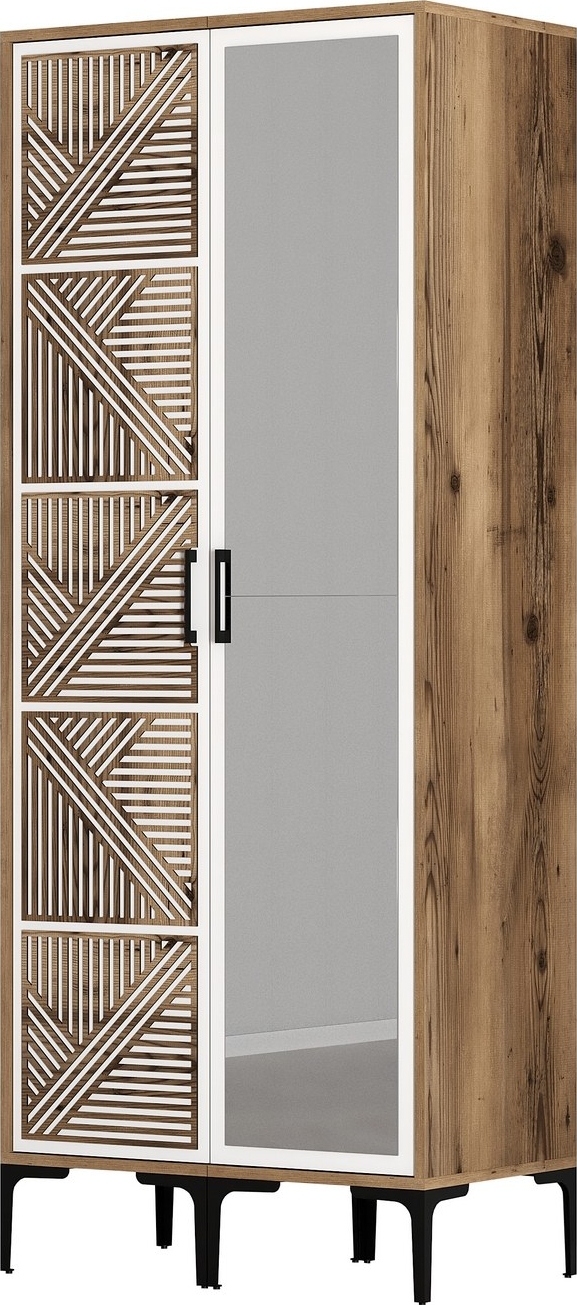 Kumsal Kleiderschrank 1 Walnuss/wei�