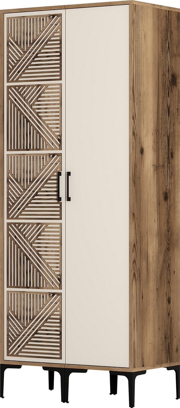 Kumsal Kleiderschrank 2 Walnuss/Creme