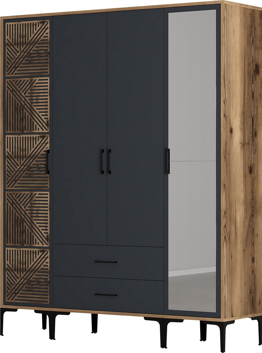 Kumsal Kleiderschrank 10 Walnuss/Anthrazit Kumsal Kleiderschrank 10 Walnuss/Anthrazit