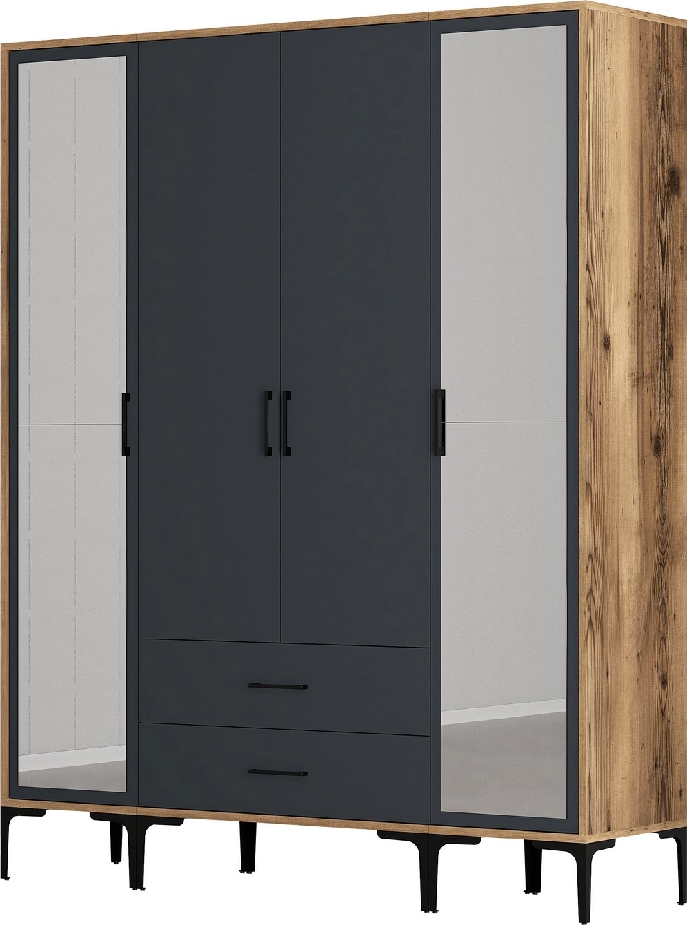 Kumsal Kleiderschrank 12 Walnuss/Anthrazit