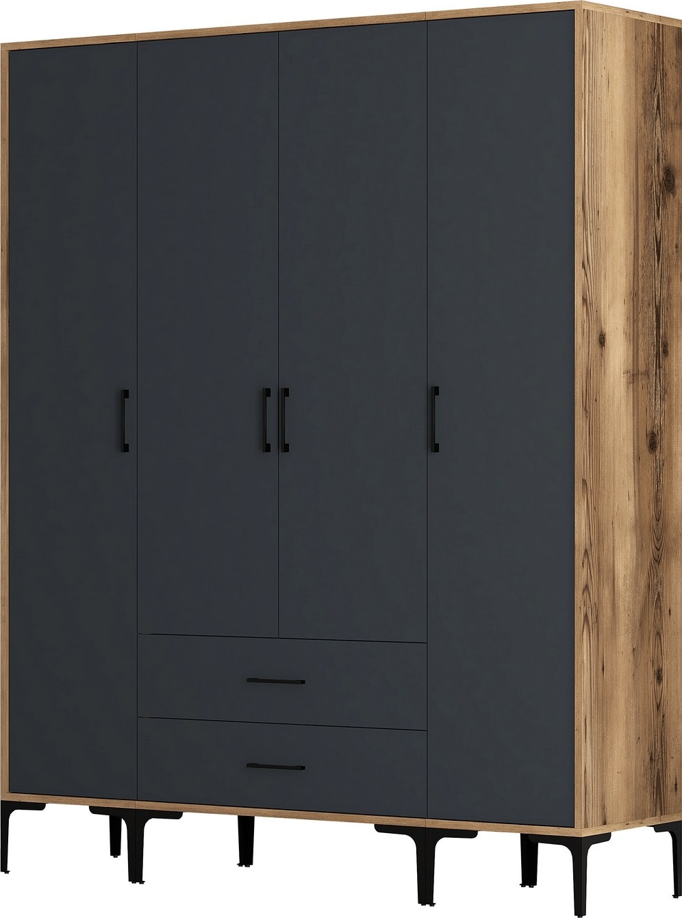 Kumsal Kleiderschrank 13 Walnuss/Anthrazit Kumsal Kleiderschrank 13 Walnuss/Anthrazit
