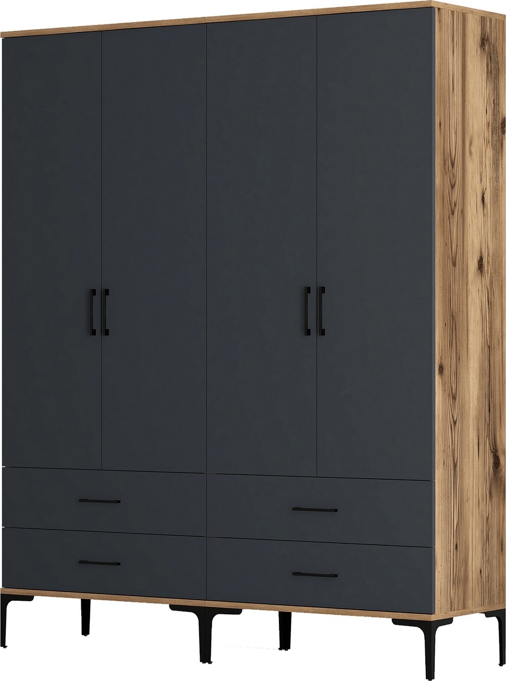 Kumsal Kleiderschrank 14 Walnuss/Anthrazit