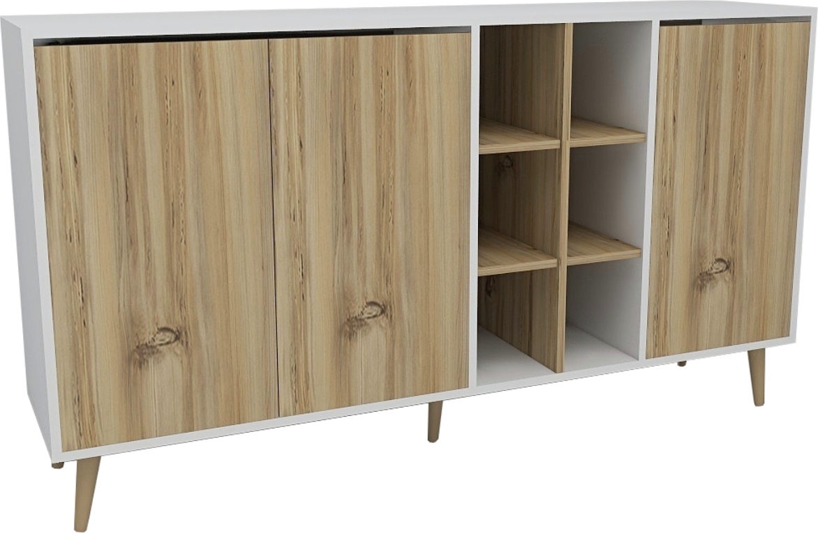 Tisch-Sideboard - Eiche/wei�