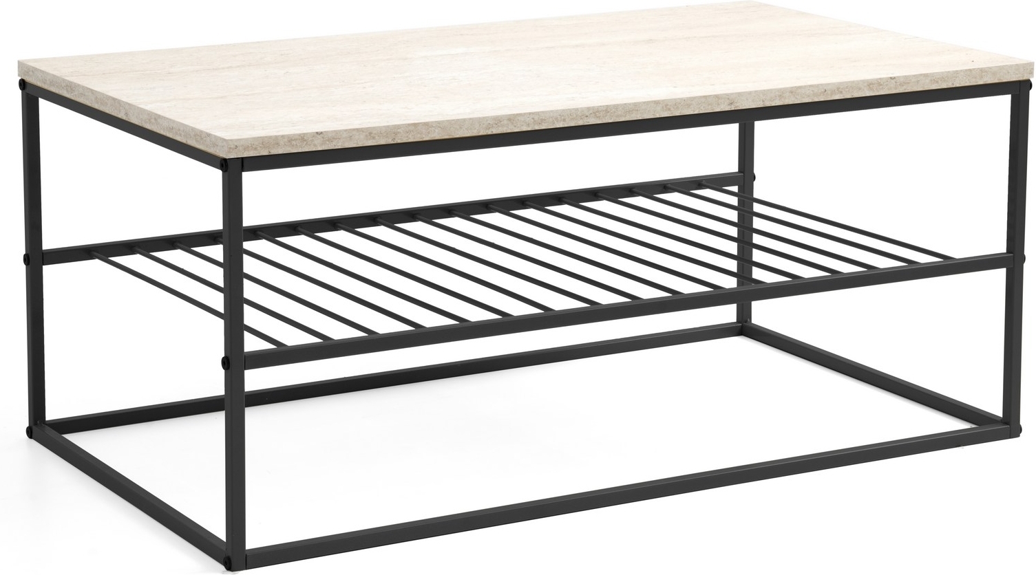 Asude Couchtisch - Schwarz/Marmor