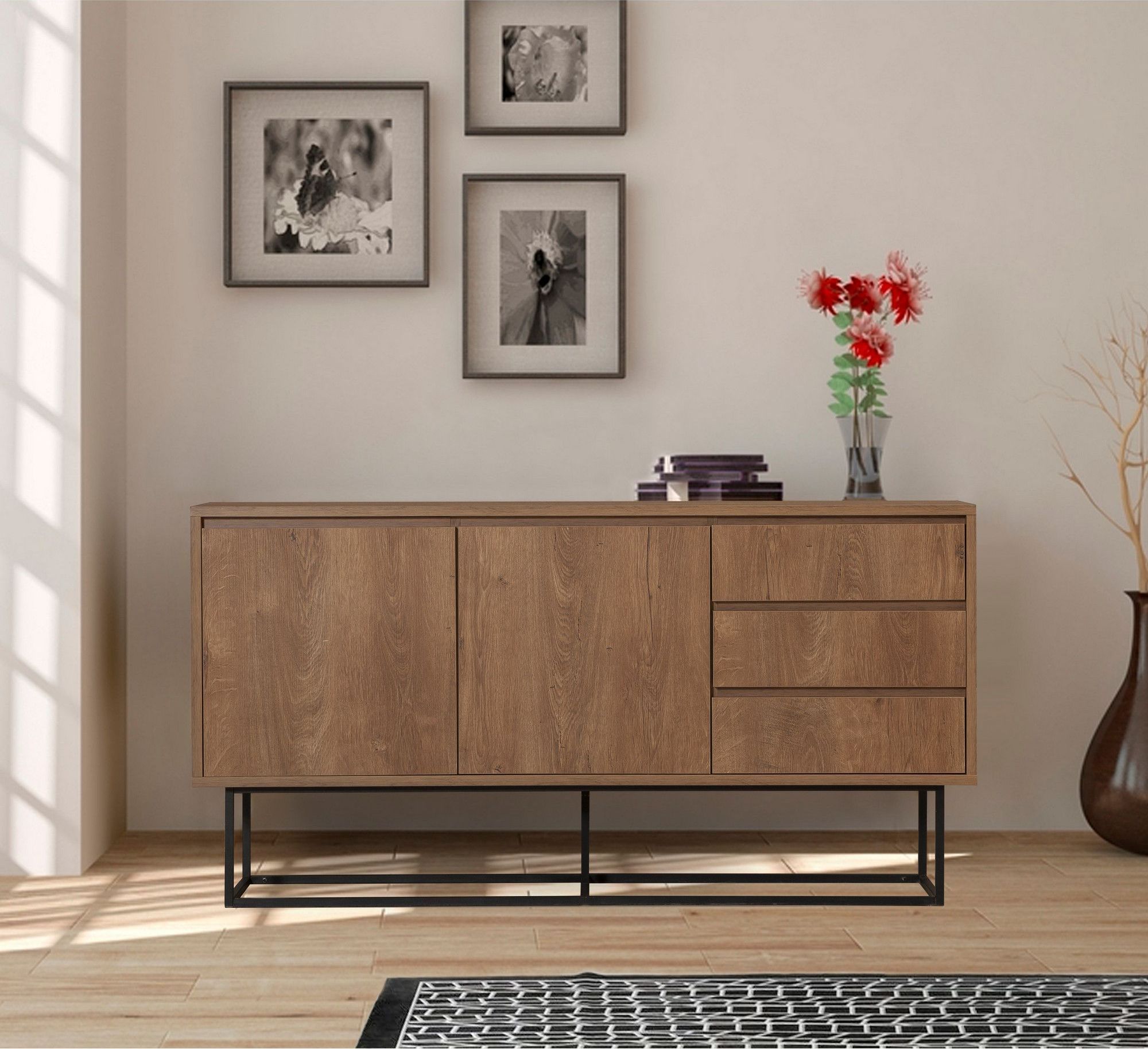 Sideboard Ruba in Nussbaum - 140 cm