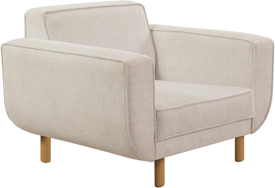 Berjer-Sessel - Creme/Eiche