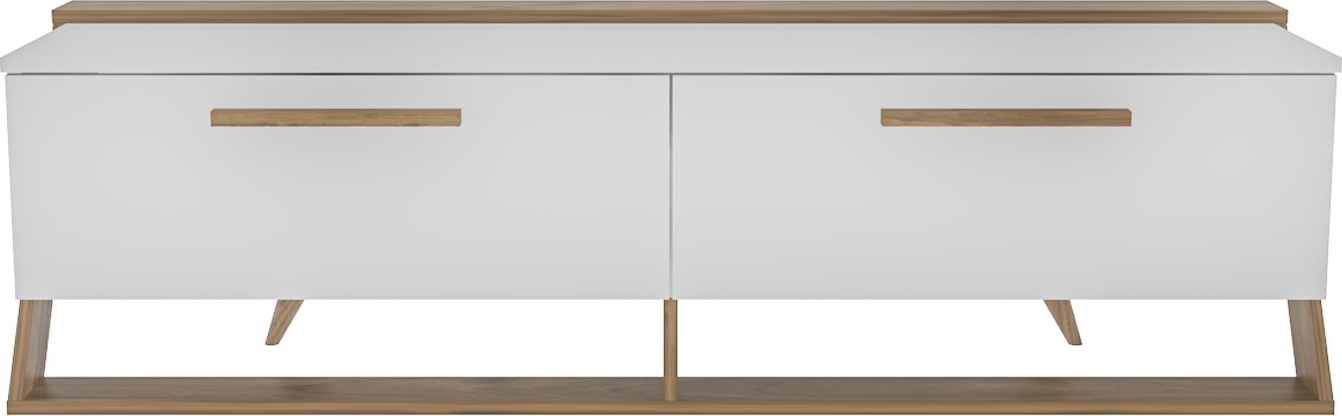 Astryd Medienbank - Wei�/Walnuss