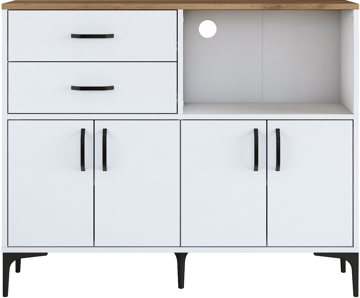 Jericho K�chenschrank 166 - Wei�/Walnuss