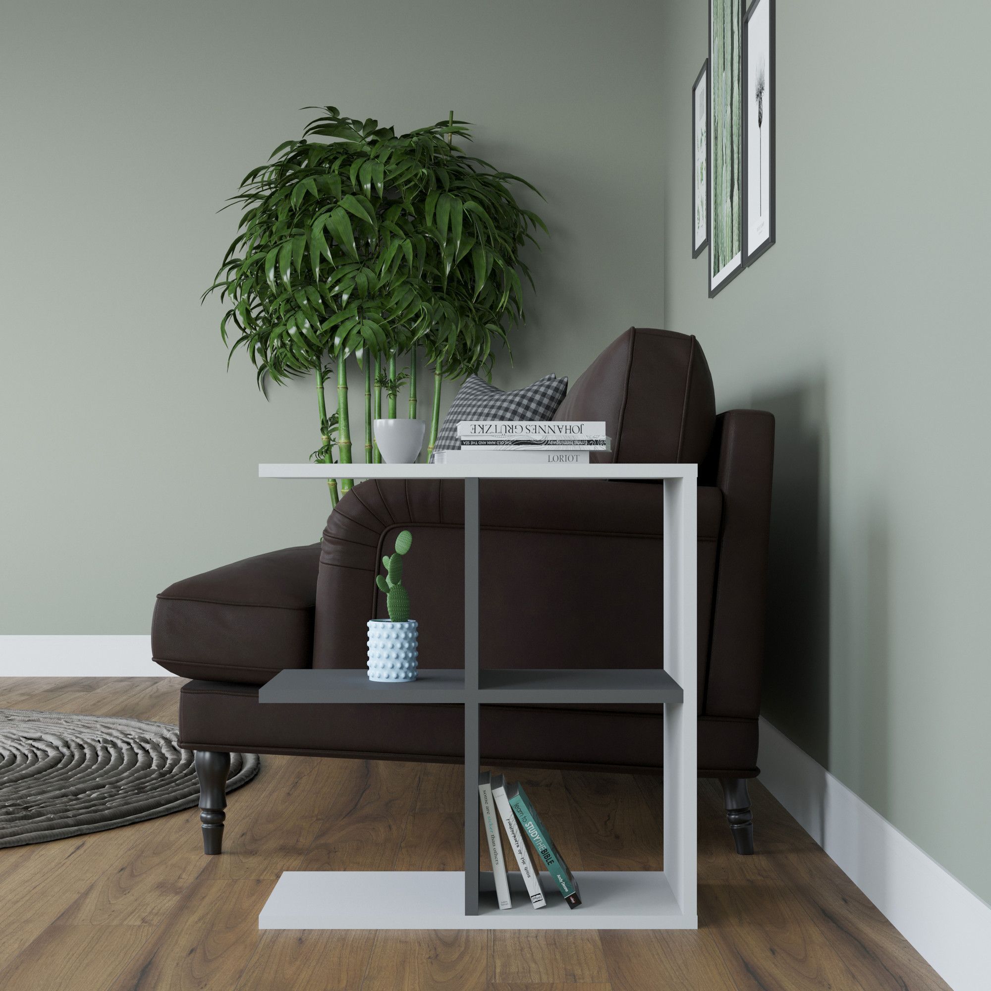 Hamlet Beistelltisch 59,6 x 29,6 cm - Weiß/Anthrazit Hamlet Beistelltisch 59,6 x 29,6 cm - Weiß/Anthrazit