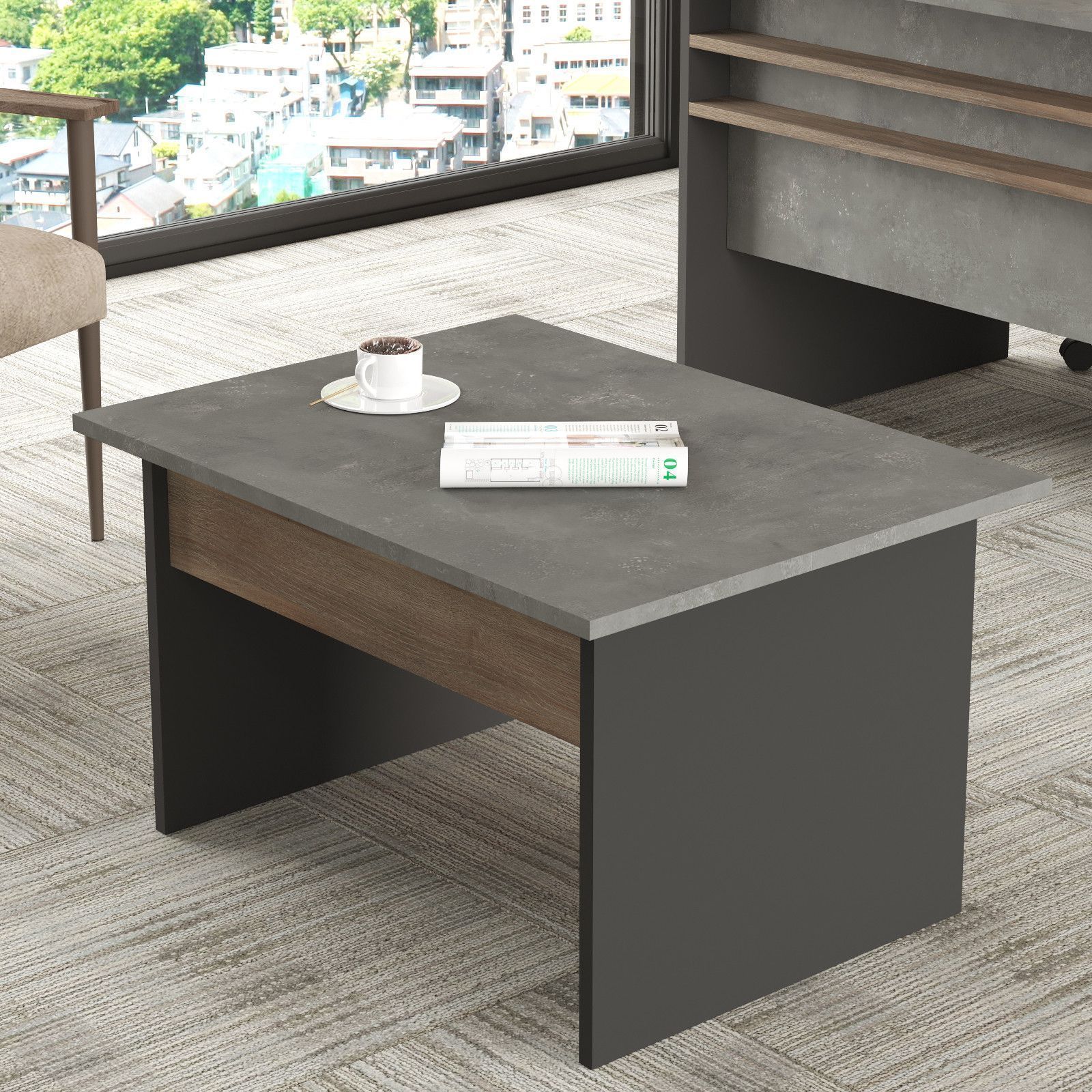 Vista Couchtisch 80 x 60 cm - Braun/Beton/Anthrazit Vista Couchtisch 80 x 60 cm - Braun/Beton/Anthrazit