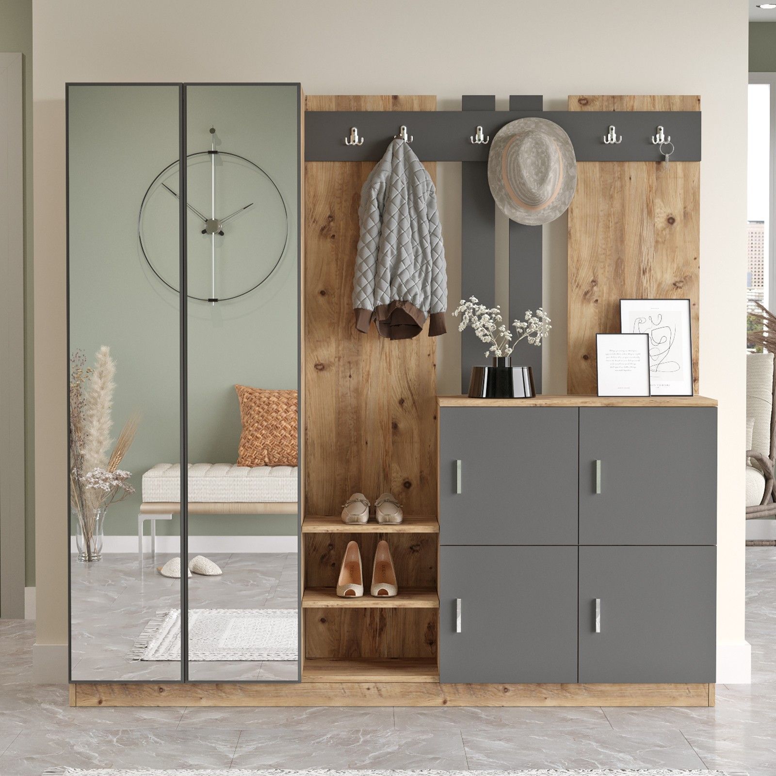 Gibson Hallenm�bel - Pinie/anthrazit