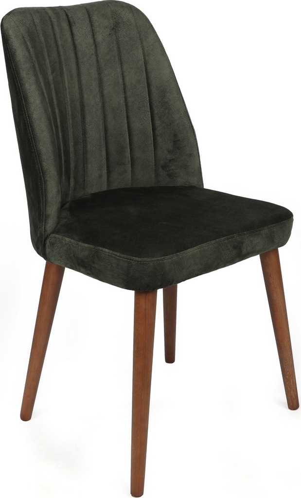 Alfred Esszimmerstuhl-Set - Khaki/Walnuss Alfred Esszimmerstuhl-Set - Khaki/Walnuss