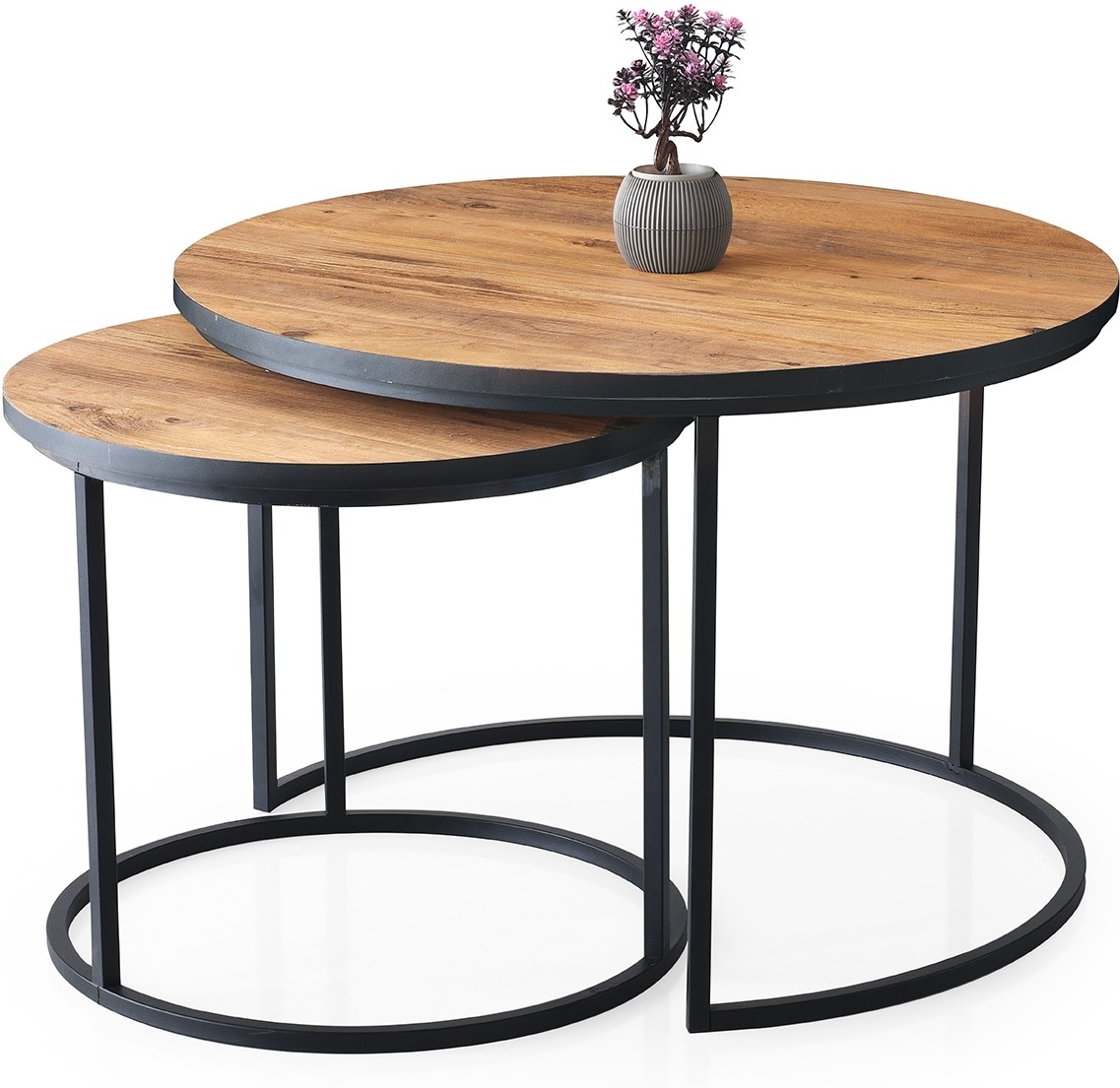 Oden Couchtisch - Kiefer/Schwarz