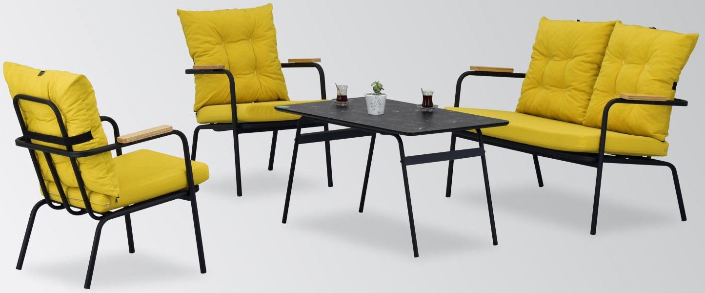 Bremen Gartenm�bel - Gelb/Schwarz + M�belreinigung