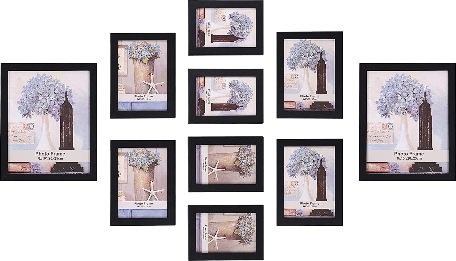 Jasmina Bilderrahmen, 10 St�ck - Schwarz