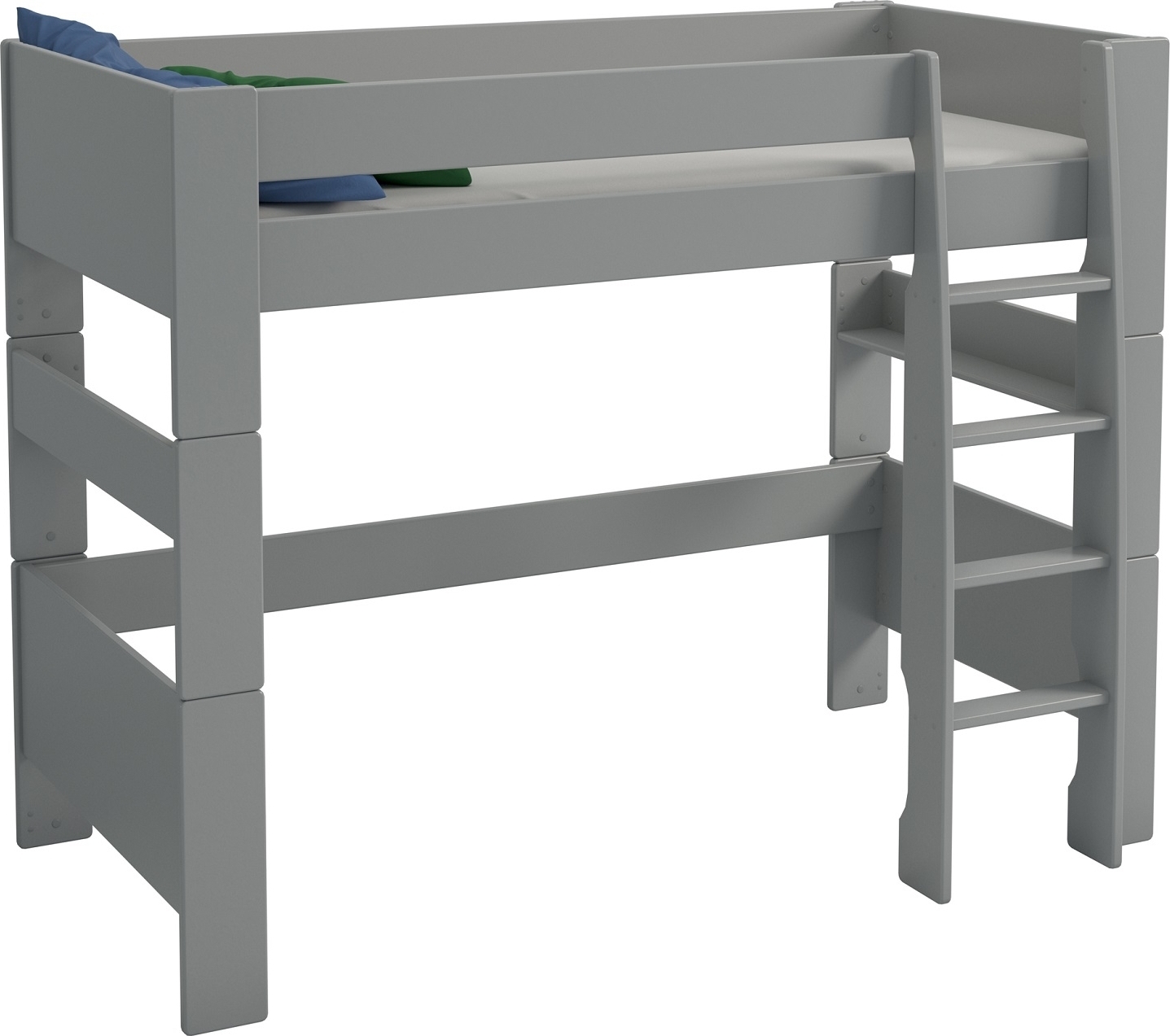 Hochbett für Kinder 90 x 200 cm - Grau Hochbett für Kinder 90 x 200 cm - Grau