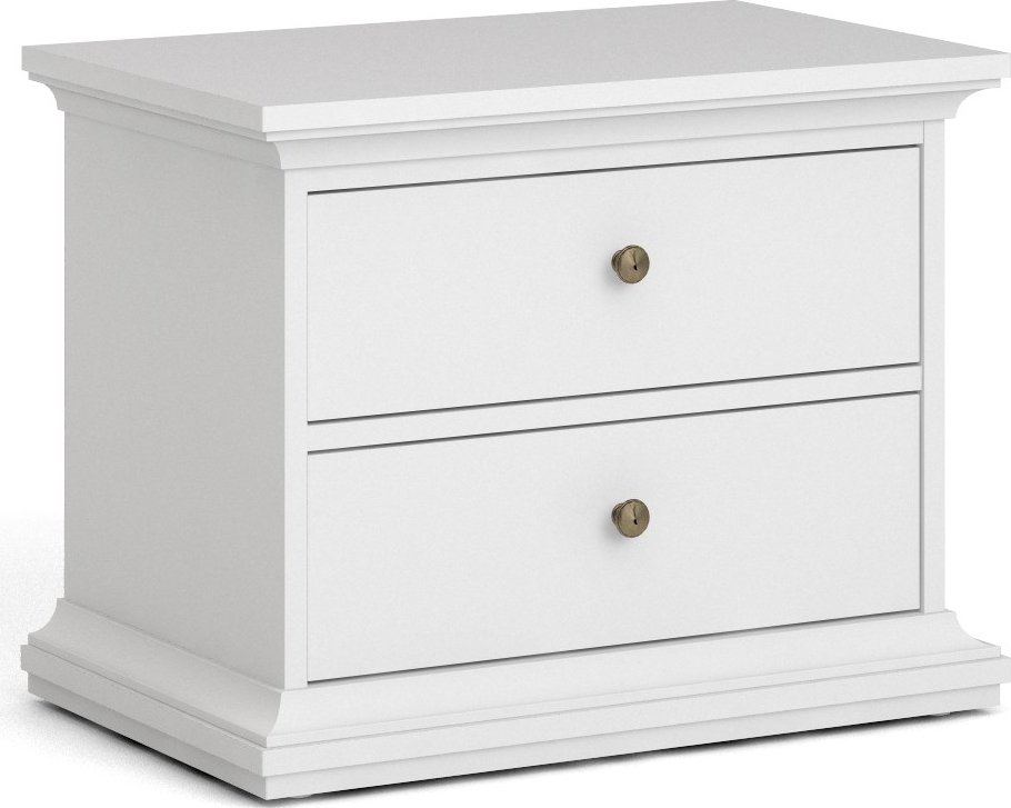 Pariser Nachttisch mit 2 Schubladen - Wei�