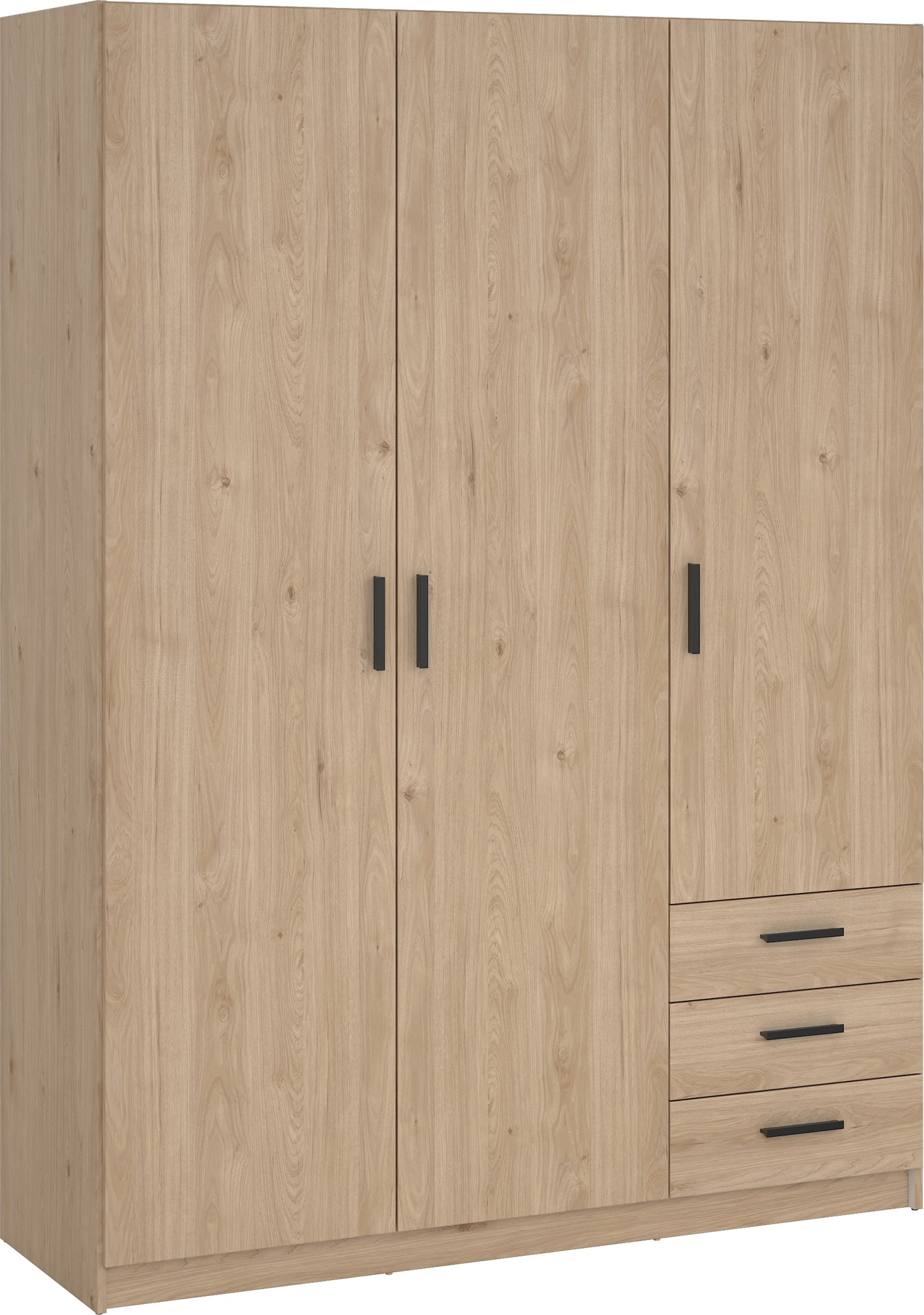 Sprint Kleiderschrank mit 3 T�ren und 3 Schubladen - Hickory