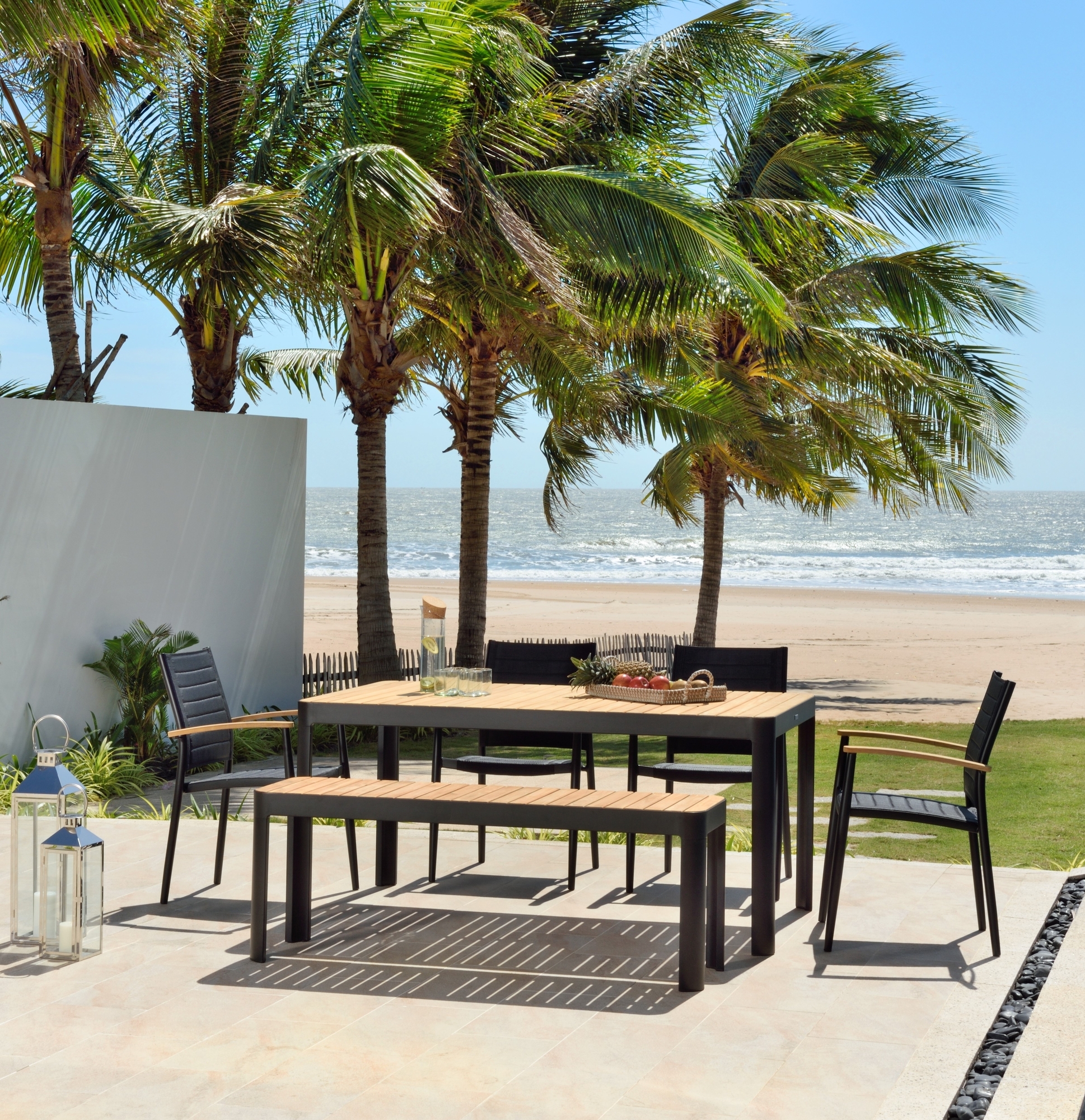 Portals Essgruppe 8 - Schwarz/Teak