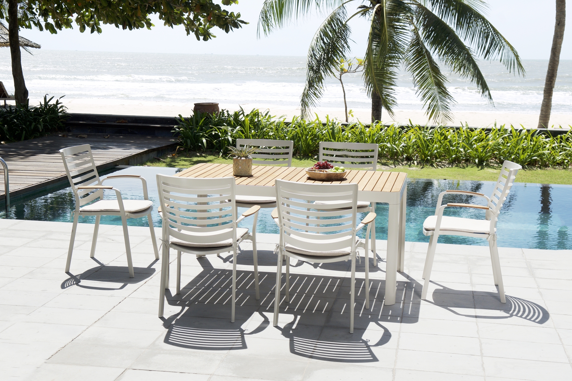 Portals Essgruppe 9 - Wei�/Teak