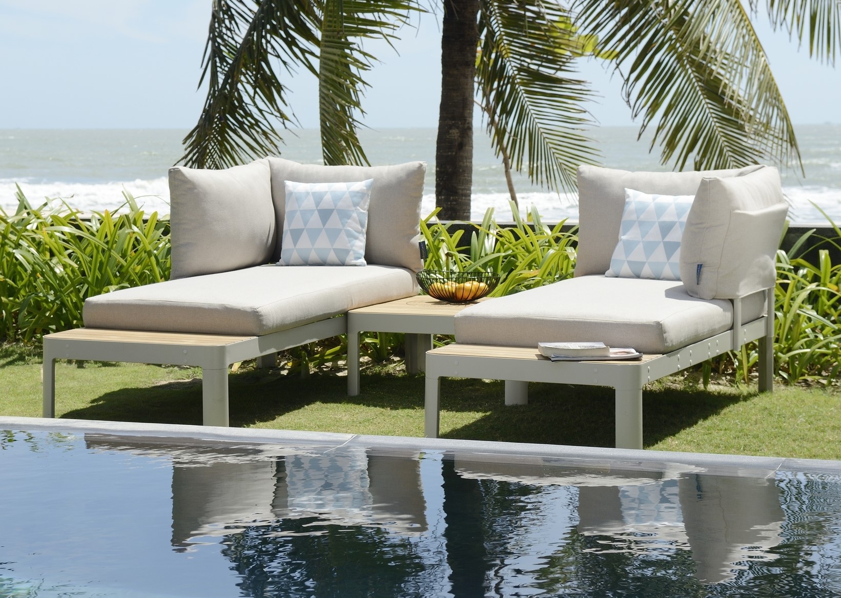 Portals Lounge Gruppe 1 - Wei�/Teak