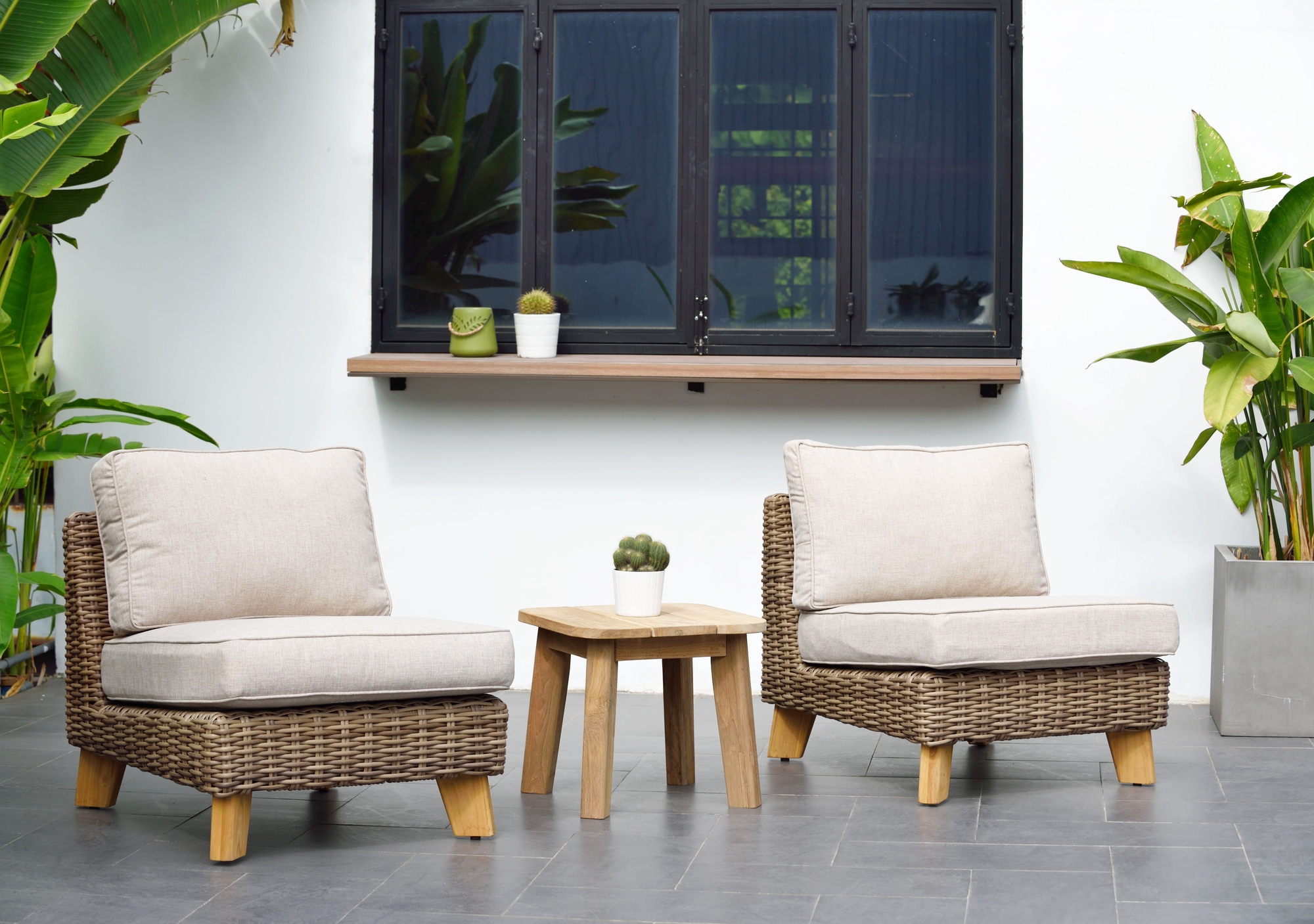 Bahamas Lounge Gruppe 1 - Beige/Teak