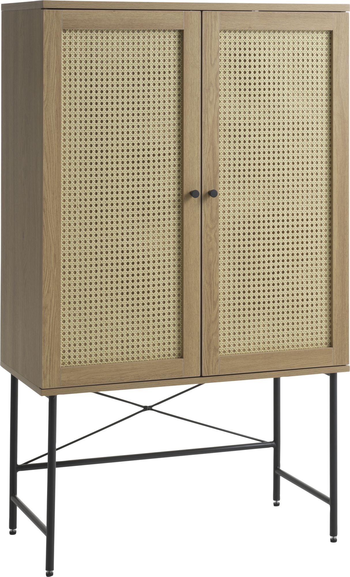 Men�schrank - Eiche/Kunstrattan