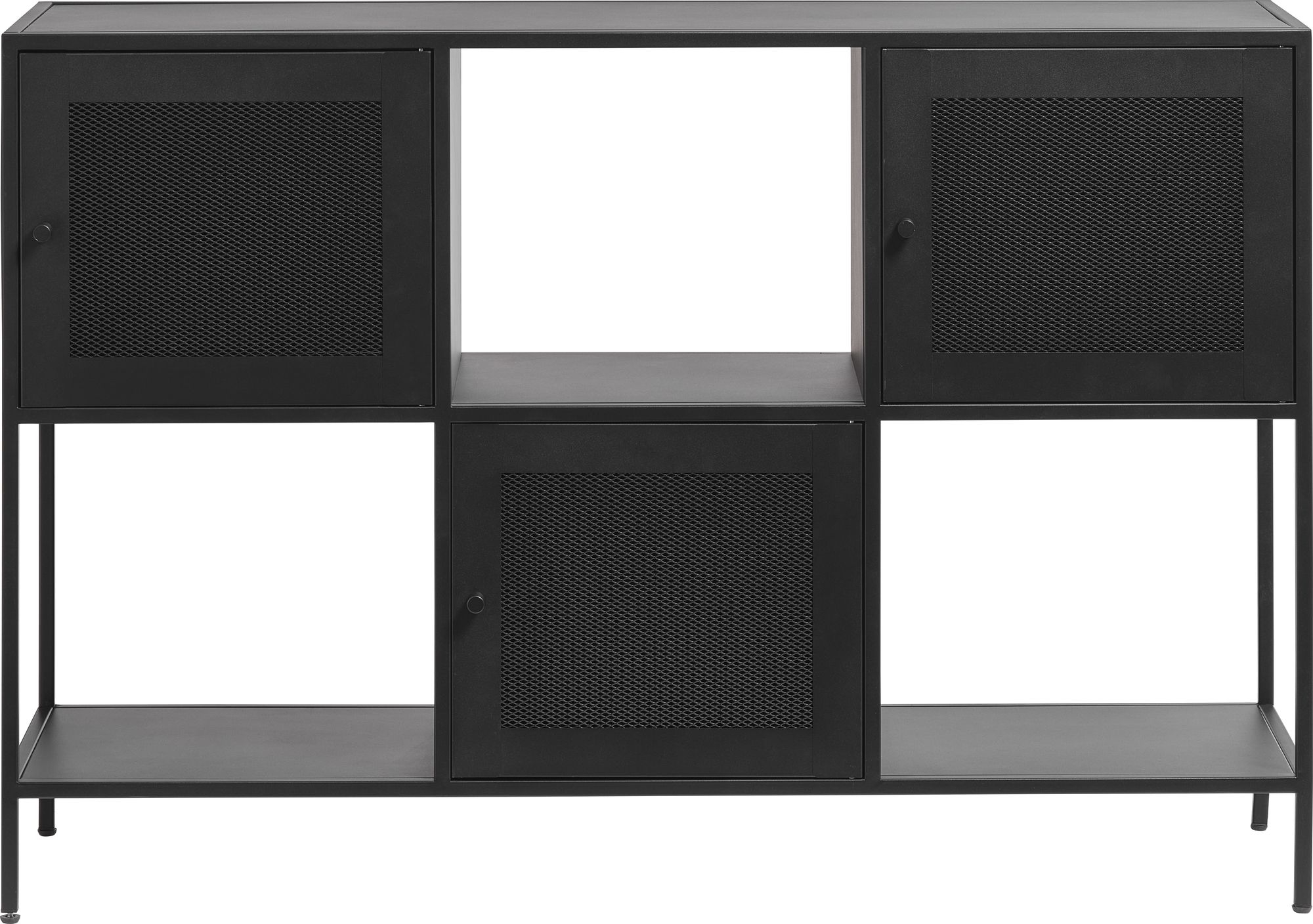 Billy Sideboard aus schwarzem Metall mit 3 Türen Billy Sideboard aus schwarzem Metall mit 3 Türen