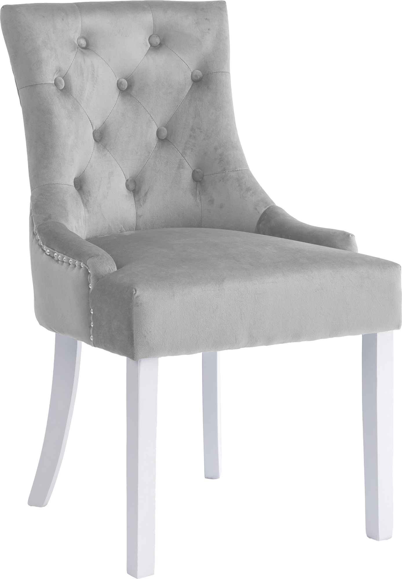 Tuva Decotique Stuhl (Handgriff an der R�ckenlehne) - Beige Samt + M�belf��e