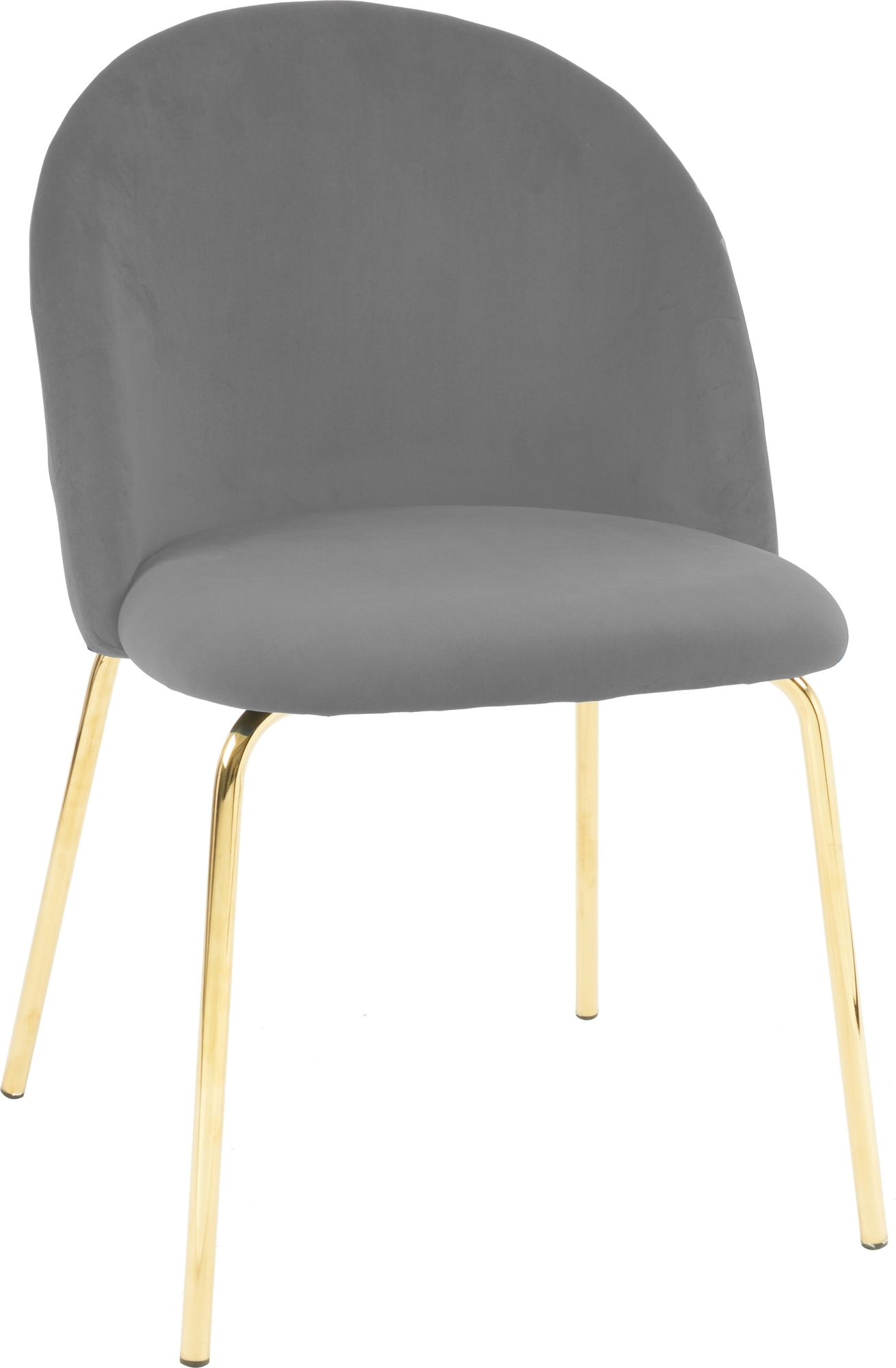 Kunstsamtstuhl - Hellgrau / Messing