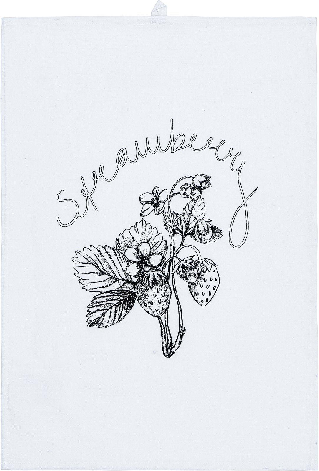 Erdbeer-Küchentuch 47 x 70 cm - Schwarz/Weiß Erdbeer-Küchentuch 47 x 70 cm - Schwarz/Weiß