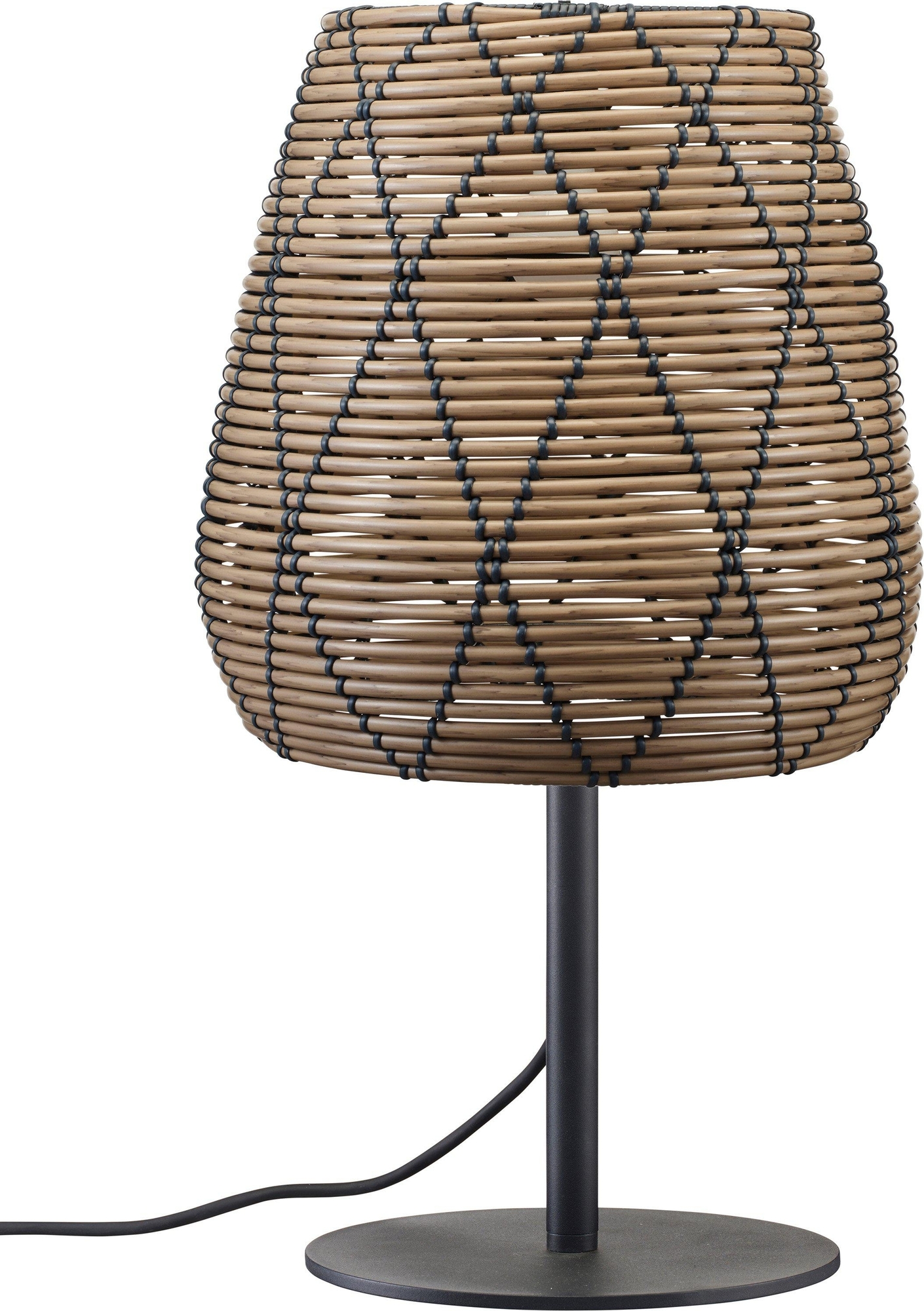 Agnar Lollo Tischleuchte f�r den Au�enbereich - K�nstliches Rattan/Schwarz - 71 cm